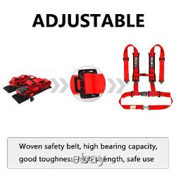 2X 2 Red Universal 4 Point Safety Harness Racing Seat Belts For ATV UTV Go-Kart