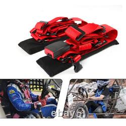 2X 2 Red Universal 4 Point Safety Harness Racing Seat Belts For ATV UTV Go-Kart