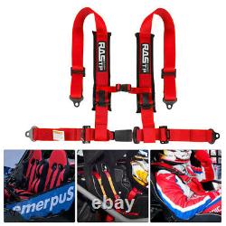 2X 2 Red Universal 4 Point Safety Harness Racing Seat Belts For ATV UTV Go-Kart