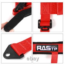 2X 2 Red Universal 4 Point Safety Harness Racing Seat Belts For ATV UTV Go-Kart