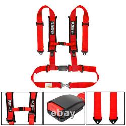 2X 2 Red Universal 4 Point Safety Harness Racing Seat Belts For ATV UTV Go-Kart
