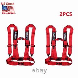 2X 4 Point 3 Racing Style Harness Belt 4PT Camlock Quick Release RED