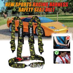 2X 4 Point 3 Wide Racing Harness Quick Release Safety Seat Belt Kit ATV UTV