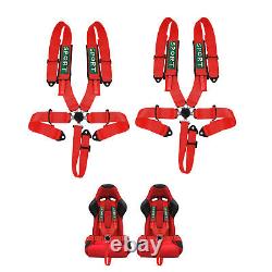 2X 5 Point 3 Safety Racing Seat Belt Harness Red ATV BUGGY OFF ROAD RZR Polaris