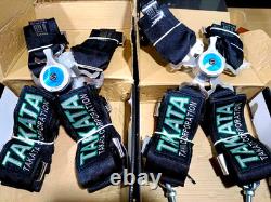 2X BLACK Takata Racing Seat Belt Harness 4 Point Snap-On 3 Cam lock Universal