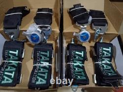 2X BLACK Takata Racing Seat Belt Harness 4 Point Snap-On 3 Cam lock Universal