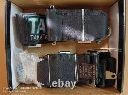 2X BLACK Takata Racing Seat Belt Harness 4 Point Snap-On 3 Cam lock Universal