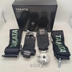 2X BLACK Takata Racing Seat Belt Harness 4 Point Snap-On 3 Cam lock Universal