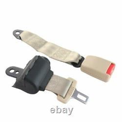 2X Beige 2 Point Harness Retractable Seat Belt Safety Belt Auto Truck Vehicles