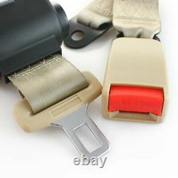 2X Beige 2 Point Harness Retractable Seat Belt Safety Belt Auto Truck Vehicles