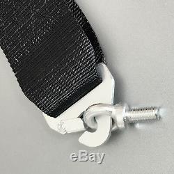 2X Black Racing Harness 5 Point 3 Inch Metal Cam Lock Heavy Duty Snap Seat Belt