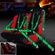 2X Black / Red JDM Racing Seats+Green 4 Point Camlock Racing Seat Belts Harness