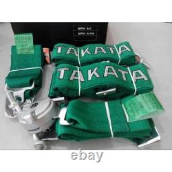 2X GREEN Takata Racing Seat Belt Harness 4 Point Snap-On 3 Cam lock Universal