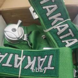 2X GREEN Takata Racing Seat Belt Harness 4 Point Snap-On 3 Cam lock Universal