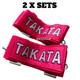 2X RED Takata Racing Seat Belt Harness 4 Point Snap-On 3 Cam lock Universal