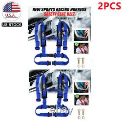 2X Racing 4 Point Universal Vehicle Auto Car Safety Seat Belt Buckle Harness 2