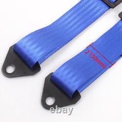 2X Seat Belt Racing Sports 4 Point 2 Harness New Blue Safety Belt Seat Belt