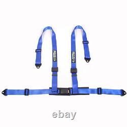 2X Seat Belt Racing Sports 4 Point 2 Harness New Blue Safety Belt Seat Belt