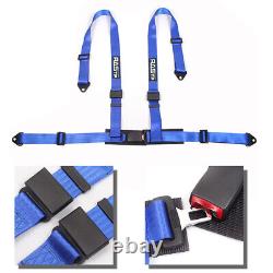 2X Seat Belt Racing Sports 4 Point 2 Harness New Blue Safety Belt Seat Belt