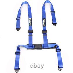2X Seat Belt Racing Sports 4 Point 2 Harness New Blue Safety Belt Seat Belt