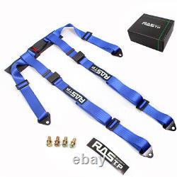2X Seat Belt Racing Sports 4 Point 2 Harness New Blue Safety Belt Seat Belt
