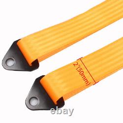 2X Seat Belt Racing Sports 4 Point 2 Harness New Orange Safety Belt Seat Belt