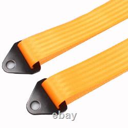 2X Seat Belt Racing Sports 4 Point 2 Harness New Orange Safety Belt Seat Belt