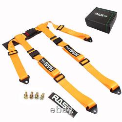 2X Seat Belt Racing Sports 4 Point 2 Harness New Orange Safety Belt Seat Belt