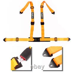 2X Seat Belt Racing Sports 4 Point 2 Harness New Orange Safety Belt Seat Belt