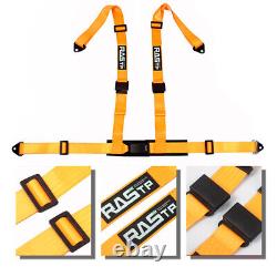 2X Seat Belt Racing Sports 4 Point 2 Harness New Orange Safety Belt Seat Belt