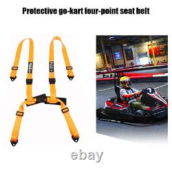 2X Seat Belt Racing Sports 4 Point 2 Harness New Orange Safety Belt Seat Belt