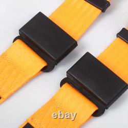 2X Seat Belt Racing Sports 4 Point 2 Harness New Orange Safety Belt Seat Belt