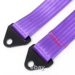 2X Seat Belt Racing Sports 4 Point 2 Harness New Purple Safety Belt Seat Belt