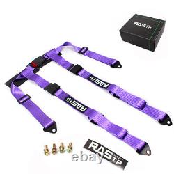 2X Seat Belt Racing Sports 4 Point 2 Harness New Purple Safety Belt Seat Belt