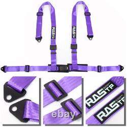 2X Seat Belt Racing Sports 4 Point 2 Harness New Purple Safety Belt Seat Belt