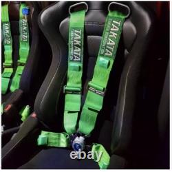 2X TAKATA 4 Point Snap-On 3 With Camlock Racing Seat Belt Harness GREEN