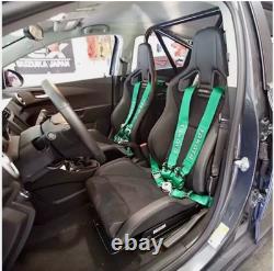2X TAKATA 4 Point Snap-On 3 With Camlock Racing Seat Belt Harness GREEN