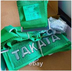 2X TAKATA 4 Point Snap-On 3 With Camlock Racing Seat Belt Harness GREEN