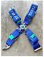 2X Takata 4 Point Snap-On 3 w Camlock Racing Seat Belt Harness Blue Universal