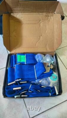 2X Takata 4 Point Snap-On 3 w Camlock Racing Seat Belt Harness Blue Universal