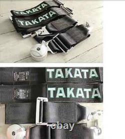 2X Takata Black RACE 4 Point 3 Racing Seat Belt Harness w Camlock Quick Release
