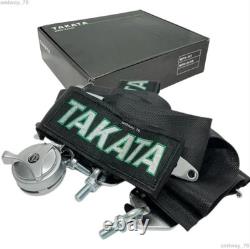 2X Takata Racing Seat Belt Harness 4 Point Snap On 3 Cam Lock Universal Black