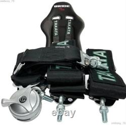 2X Takata Racing Seat Belt Harness 4 Point Snap On 3 Cam Lock Universal Black