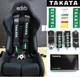 2X Takata Racing Seat Belt Harness 4 Point Snap-On 3 Cam lock Universal BLACK