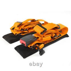 2X Universal Orange Racing Seat Belts 4 Point Safety Harness For ATV UTV Go-Kart