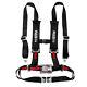 2'' 4-Point Adjustable Seat Belt Latch&Link Safety Harness withShoulder Pad Black