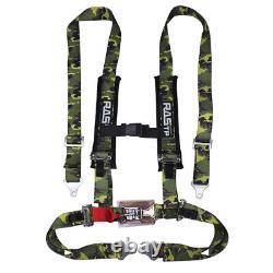 2'' 4-Point Adjustable Seat Belt Latch&Link Safety Harness with Shoulder Pad Camo