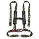 2'' 4-Point Adjustable Seat Belt Latch&Link Safety Harness with Shoulder Pad Camo