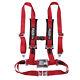 2'' 4-Point Adjustable Seat Belt Latch&Link Safety Harness with Shoulder Pad Red