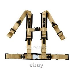 2 Aniki Dark Gold 4 Point Aircraft Buckle Seat Belt Harness Ultra Shoulder Pad